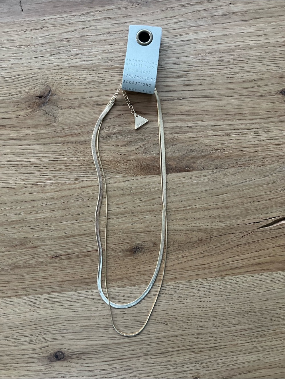 Anthropologie Double-Layer Gold Snake & Ribbon Necklace